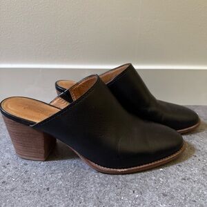 Madewell Black Leather Mules